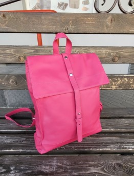 Рюкзак женский из натуральной кожи Borse in Pelle розовый