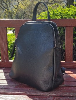 Рюкзак женский из натуральной кожи Genuine Leather черный 5