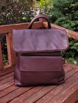 Рюкзак женский из натуральной кожи Genuine Leather бордовый