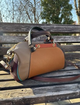 Сумка женская из натуральной кожи Genuine Leather комбинированная