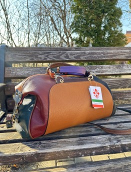 Сумка женская из натуральной кожи Genuine Leather комбинированная макси